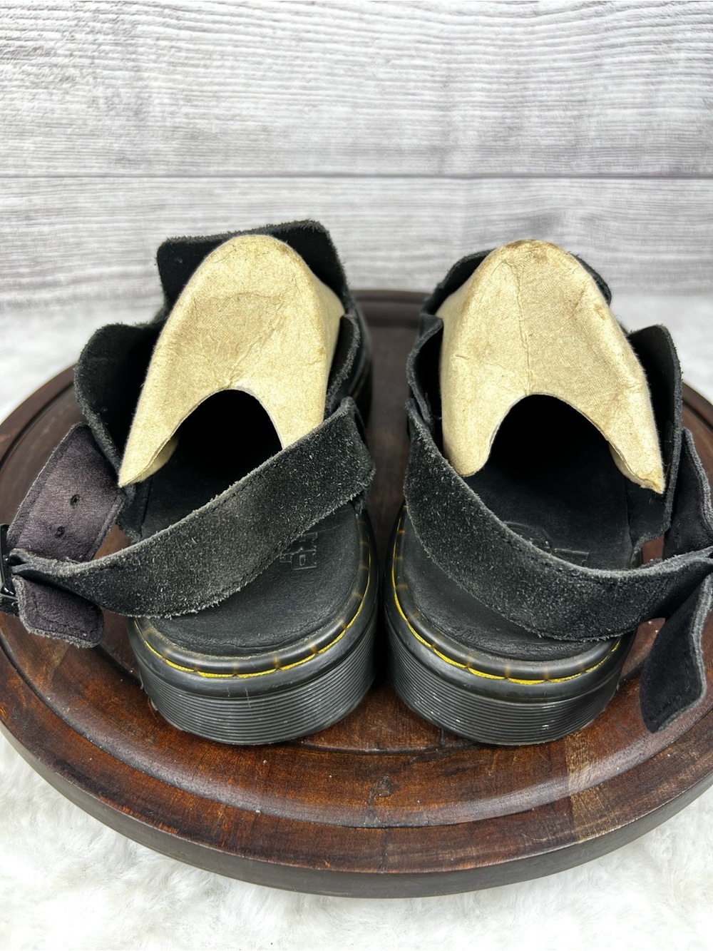 Dr. Martens Carlson Black Suede Slingback Mules Clogs Shoes Mens 7/ Women’s 8 - Picture 6 of 12
